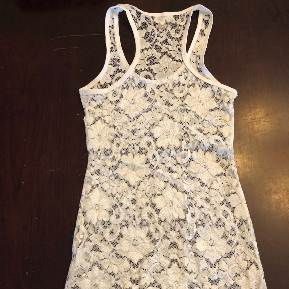 Cream lace racer tank BKE - Picture 3 of 3